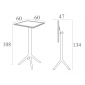 Стол пластиковый барный складной Siesta Contract Sky Folding Bar Table 60 сталь, пластик черный Фото 3