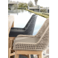 Стул плетеный барный с подушкой Garden Relax Hesperia тик, роуп, олефин натуральный, серый Фото 8