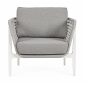 Кресло плетеное с подушками Garden Relax Isidora алюминий, роуп, акрил белый, серый Фото 2