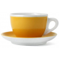 Кофейная пара для капучино Ancap Verona Millecolori фарфор желтый, деколь чашка, ручка, блюдце Фото 1