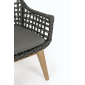 Кресло плетеное с подушкой Garden Relax Madison тик, алюминий, роуп, олефин натуральный, черный, серый Фото 7