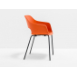 Кресло пластиковое PEDRALI Babila сталь, стеклопластик черный, оранжевый Фото 5