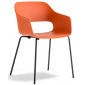 Кресло пластиковое PEDRALI Babila сталь, стеклопластик черный, оранжевый Фото 1