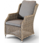 Кресло плетеное 4SIS Неаполь алюминий, искусственный ротанг, ткань серо-соломенный Фото 1