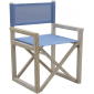 Кресло деревянное складное мягкое Giardino Di Legno White Sand тик, батилин синий Фото 1