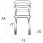 Комплект пластиковых стульев Siesta Contract Miss Bibi Set 4 стеклопластик, поликарбонат черный, янтарный Фото 2