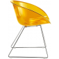 Кресло прозрачное на полозьях PEDRALI Gliss сталь, поликарбонат желтый Фото 1