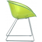 Кресло прозрачное на полозьях PEDRALI Gliss сталь, поликарбонат зеленый Фото 1