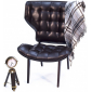 Кресло деревянное мягкое Rest.M.F Mamont Armchair фанера, массив(бук), иск.кожа, ткань коричневый Фото 1