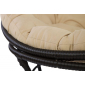 Кресло лаунж плетеное с подушкой Ecodesign Papasan металл, искусственный ротанг черный, бежевый Фото 3