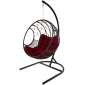 Кресло подвеcное Ecodesign Orbit металл, искусственный ротанг темно-коричневый, бордовый Фото 1