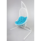 Кресло подвеcное Ecodesign Вега металл, искусственный ротанг белый, бирюзовый Фото 2