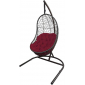 Кресло подвеcное Ecodesign Вега металл, искусственный ротанг темно-коричневый, бордовый Фото 1