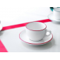 Кофейная пара для эспрессо Ancap Verona Rims фарфор красный, ободок на чашке/блюдце Фото 5