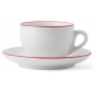 Кофейная пара для капучино Ancap Verona Rims фарфор красный, ободок на чашке/блюдце Фото 1