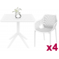 Комплект пластиковой мебели Siesta Contract Sky Air XL металл, пластик белый Фото 1