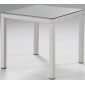 Стол плетеный со стеклом RosaDesign Linear алюминий, искусственный ротанг, закаленное стекло слоновая кость Фото 1