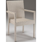 Кресло плетеное RosaDesign Linear алюминий, искусственный ротанг белый Фото 1
