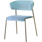 Кресло с обивкой Scab Design Lisa сталь, дерево, вельвет черный, голубой Фото 1