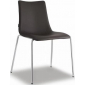 Стул с обивкой Scab Design Zebra Pop 4 legs  сталь, поликарбонат, искусственная кожа хром, темно-коричневый Фото 1