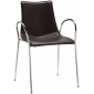 Кресло пластиковое с обивкой Scab Design Zebra Pop сталь, поликарбонат, натуральная кожа хром, коричневый Фото 1