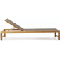 Шезлонг-лежак деревянный Ethimo Sand тик, текстилен Ethitex натуральный, тортора Фото 1