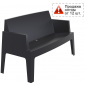 Диван пластиковый двухместный Siesta Contract Box Sofa полипропилен черный Фото 1