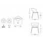 Кресло пластиковое с обивкой Scab Design Miss B Pop coated steel frame сталь, поликарбонат, ткань антрацит, морская волна Фото 2