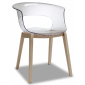 Кресло прозрачное Scab Design Natural Miss B Antishock бук, поликарбонат натуральный бук, прозрачный Фото 1