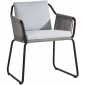 Кресло плетеное с подушками PAPATYA Riva-K алюминий, роуп, Sunbrella антрацит, серый Фото 5