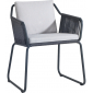 Кресло плетеное с подушками PAPATYA Riva-K алюминий, роуп, Sunbrella антрацит, серый Фото 1