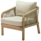 Кресло деревянное с подушками JOYGARDEN Rimini акация, роуп, олефин натуральный, бежевый Фото 1