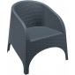 Кресло пластиковое плетеное Siesta Contract Aruba стеклопластик темно-серый Фото 1