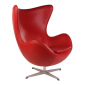 Кресло дизайнерское Beon Egg chair (Arne Jacobsen Style) A219 металл, экокожа красный Фото 1