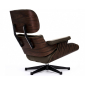 Кресло дизайнерское с оттоманкой Beon A348+A349 (Eames Style Lounge Chair & Ottoman) металл, дерево, натуральная кожа коричневый Фото 3
