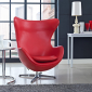 Кресло дизайнерское Beon Egg chair (Arne Jacobsen Style) A219 металл, экокожа красный Фото 5
