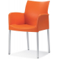 Кресло пластиковое PEDRALI Ice алюминий, стеклопластик оранжевый Фото 1