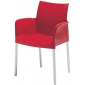 Кресло пластиковое PEDRALI Ice алюминий, стеклопластик красный Фото 8