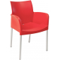 Кресло пластиковое PEDRALI Ice алюминий, стеклопластик красный Фото 1