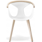 Кресло пластиковое PEDRALI Fox сталь, ясень, стеклопластик беленый ясень, белый Фото 1