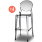 Комплект барных прозрачных стульев Scab Design Igloo Set 4 поликарбонат серый Фото 1