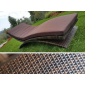 Лежак плетеный с матрасом Uniko Moorea алюминий, искусственный ротанг, ткань коричневый, темно-коричневый Фото 7