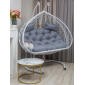 Кресло плетеное подвесное двухместное Astella Furniture Bueno Grande 2XL сталь, искусственный ротанг, ткань белый Фото 1