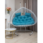 Кресло плетеное подвесное двухместное Astella Furniture Bueno Grande 2XL сталь, искусственный ротанг, ткань белый Фото 3