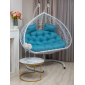 Кресло плетеное подвесное двухместное Astella Furniture Bueno Grande 2XL сталь, искусственный ротанг, ткань белый Фото 4