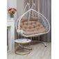 Кресло плетеное подвесное двухместное Astella Furniture Bueno Grande 2XL сталь, искусственный ротанг, ткань белый Фото 6