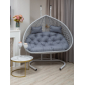 Кресло плетеное подвесное двухместное Astella Furniture Fresco Grande 2XL сталь, искусственный ротанг, ткань белый Фото 4