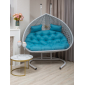 Кресло плетеное подвесное двухместное Astella Furniture Fresco Grande 2XL сталь, искусственный ротанг, ткань белый Фото 6