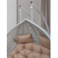 Кресло плетеное подвесное двухместное Astella Furniture Fresco Grande 2XL сталь, искусственный ротанг, ткань белый Фото 3