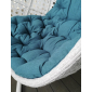 Кресло плетеное подвесное Astella Furniture Lucca Grande 2XL сталь, искусственный ротанг, ткань белый, бирюзовый Фото 2